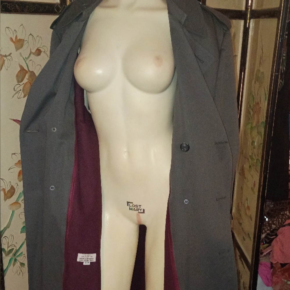 Authentic Vtg Christian Dior Le Connaisseur Trench Coat 44R Taupe Grey - Picture 10 of 14